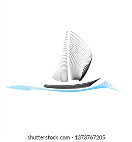 sailing boat logo design inspiration . sailboat logo design . sail yacht logo template