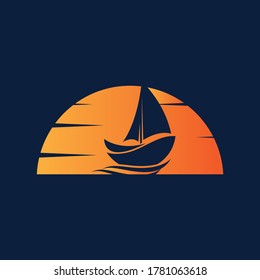 sailing boat logo design and sign