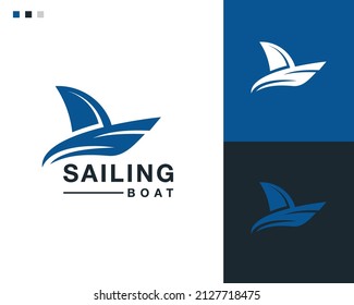 Sailing boat logo design template