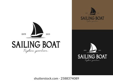 Sailing boat logo design template vector illustration idea