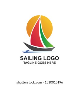 Sailing Boat Logo Design Vector