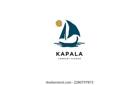 diseño del logotipo de barco de vela inspiración vectorial