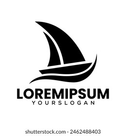 sailing boat logo design vector