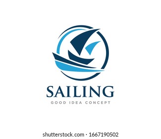 Sailing Boat Logo Icon Design Vector