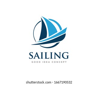 Sailing Boat Logo Icon Design Vector