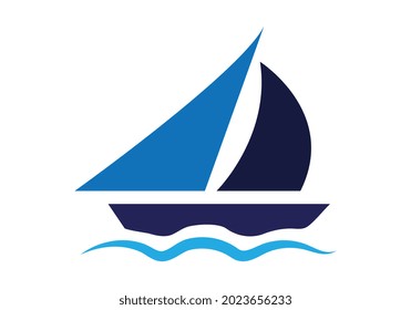 Sailing boat logo icon vector template.