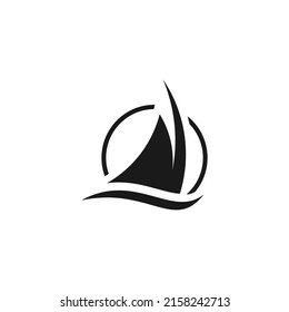 Sailing boat logo icon vector template.
