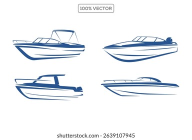 Sailing boat logo set. icon abstract vector template. Sailboat on the waves. Vector illustration icon