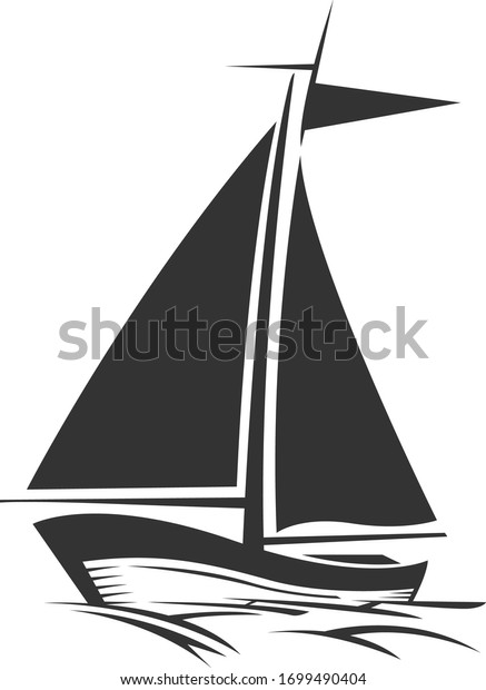 Sailing Boat Logo Silhouette Flat Symbol Stock Vector (Royalty Free ...