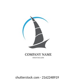 sailing boat logo and symbol vector icon image