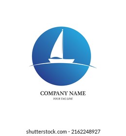 sailing boat logo and symbol vector icon image