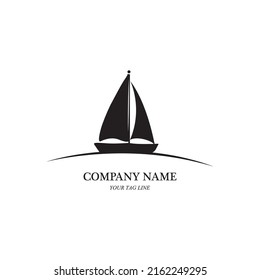 sailing boat logo and symbol vector icon image