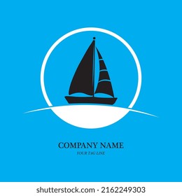 sailing boat logo and symbol vector icon image