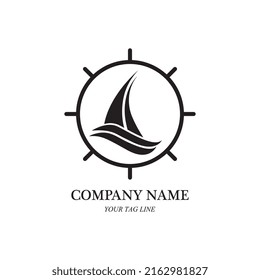sailing boat logo and symbol vector icon image