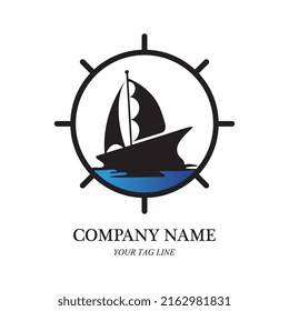 sailing boat logo and symbol vector icon image
