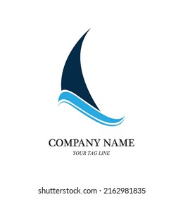 sailing boat logo and symbol vector icon image