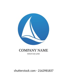 sailing boat logo and symbol vector icon image