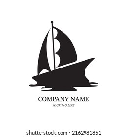 sailing boat logo and symbol vector icon image