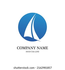 sailing boat logo and symbol vector icon image