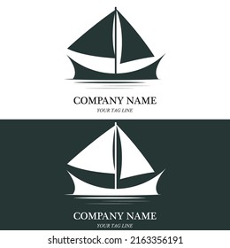 sailing boat logo and symbol vector icon image