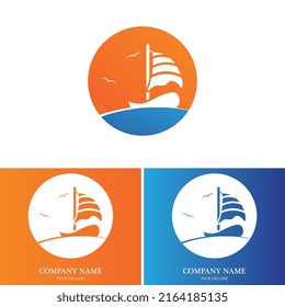 sailing boat logo and symbol vector icon image
