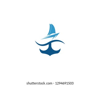 Sailing boat logo template