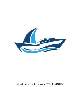 sailing boat logo template design