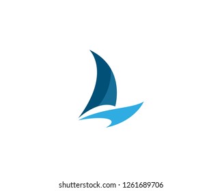 Sailing boat logo Template vector