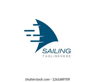Sailing boat logo Template vector
