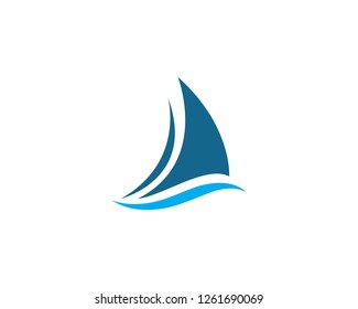 Sailing boat logo Template vector