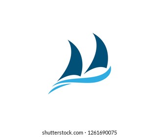 Sailing boat logo Template vector