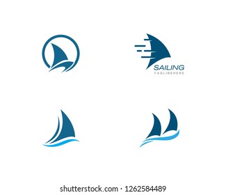 Sailing boat logo Template vector