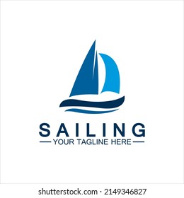 Sailing boat logo Template vector