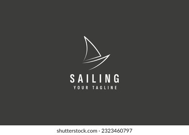 Sailing boat logo vector icon illustration