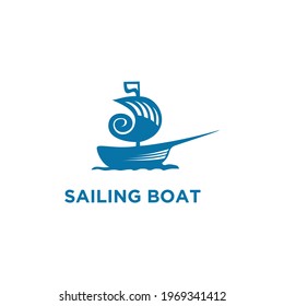 Sailing boat minimalist modern logo.
