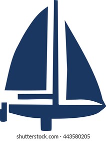 Sailing boat with oar symbol