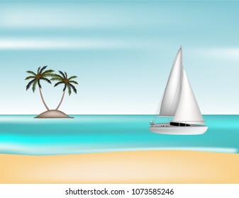 Sailing boat sailing on the sea