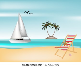 Sailing boat sailing on the sea