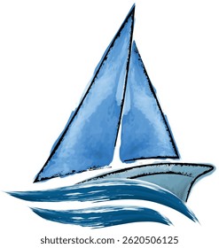 A sailing boat on the sea