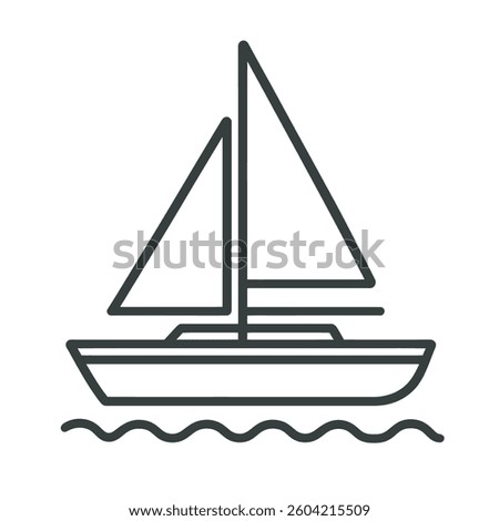 Sailing boat on water vector