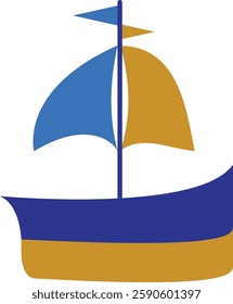 sailing boat on a white background