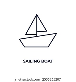 sailing boat outline icon. Linear vector from entertainment concept. Thin line sailing boat icon isolated on white background