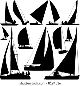 sailing boat race vector