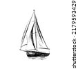sail boat isolated