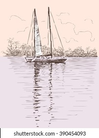 sailing boat at a shore