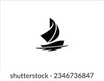 Sailing boat silhouette logo design