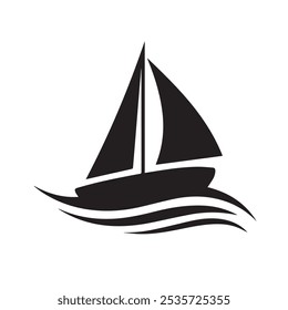 Sailing boat silhouette logo design