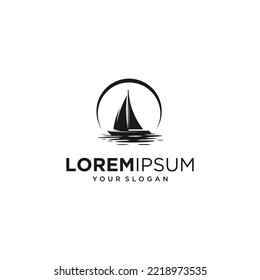 vector del logotipo de la silueta del barco de vela