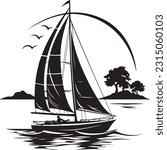 Sailing Boat Silhouette - Sailing Ship