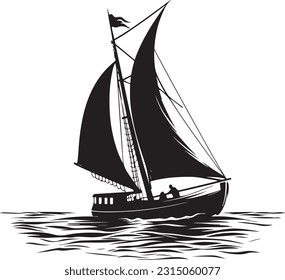 Segelboot Silhouette - Segelschiff